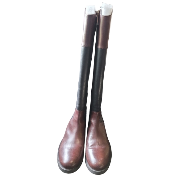 Vince Camuto Fabina Two Tone Knee High Crest Leather Boots Sz 8 - Picture 3 of 11